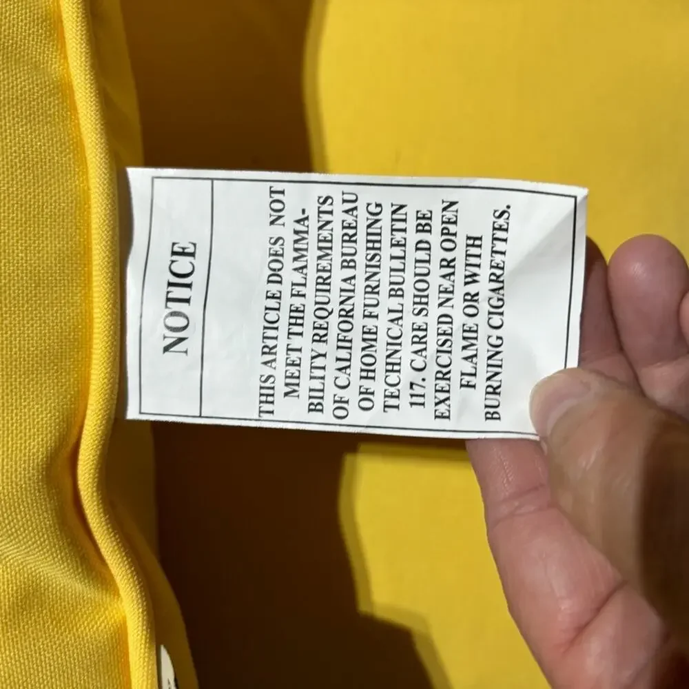 16x16 square yellow Improovements pillows indoor/outdoor never used nwot clean